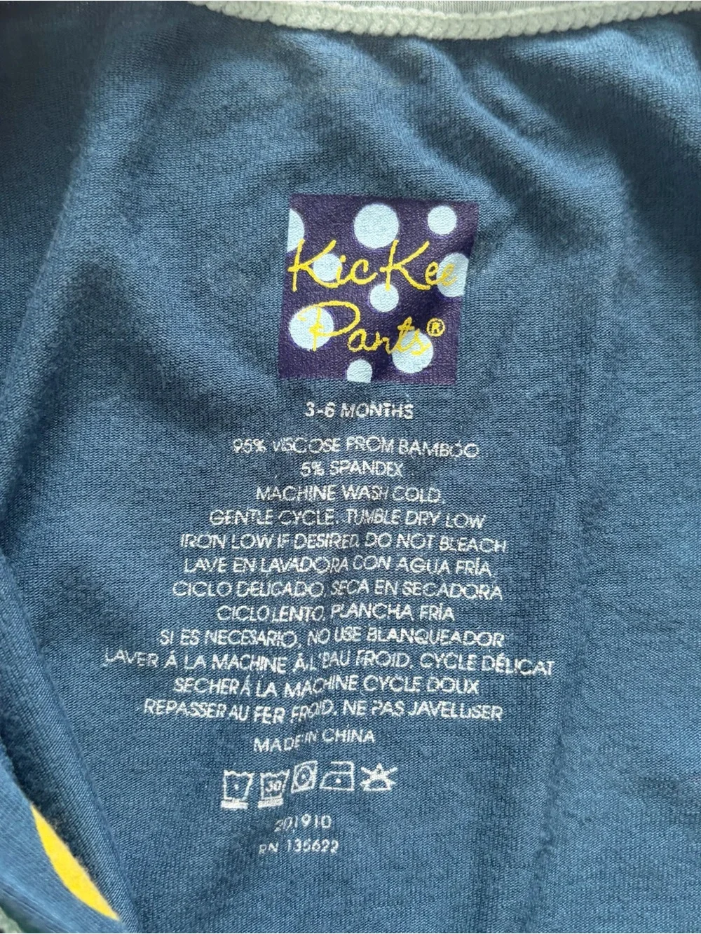 Kickee Pants Kids Bamboo Blue Planet Print Footed Pajamas Size 3-6 months